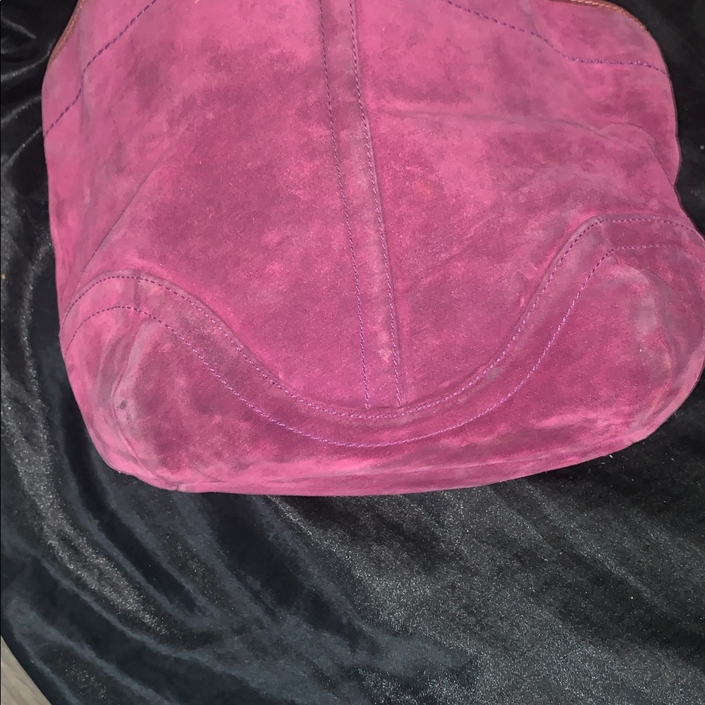 Vintage Purple Suede Leather Coach Bag - Picture 7 of 8